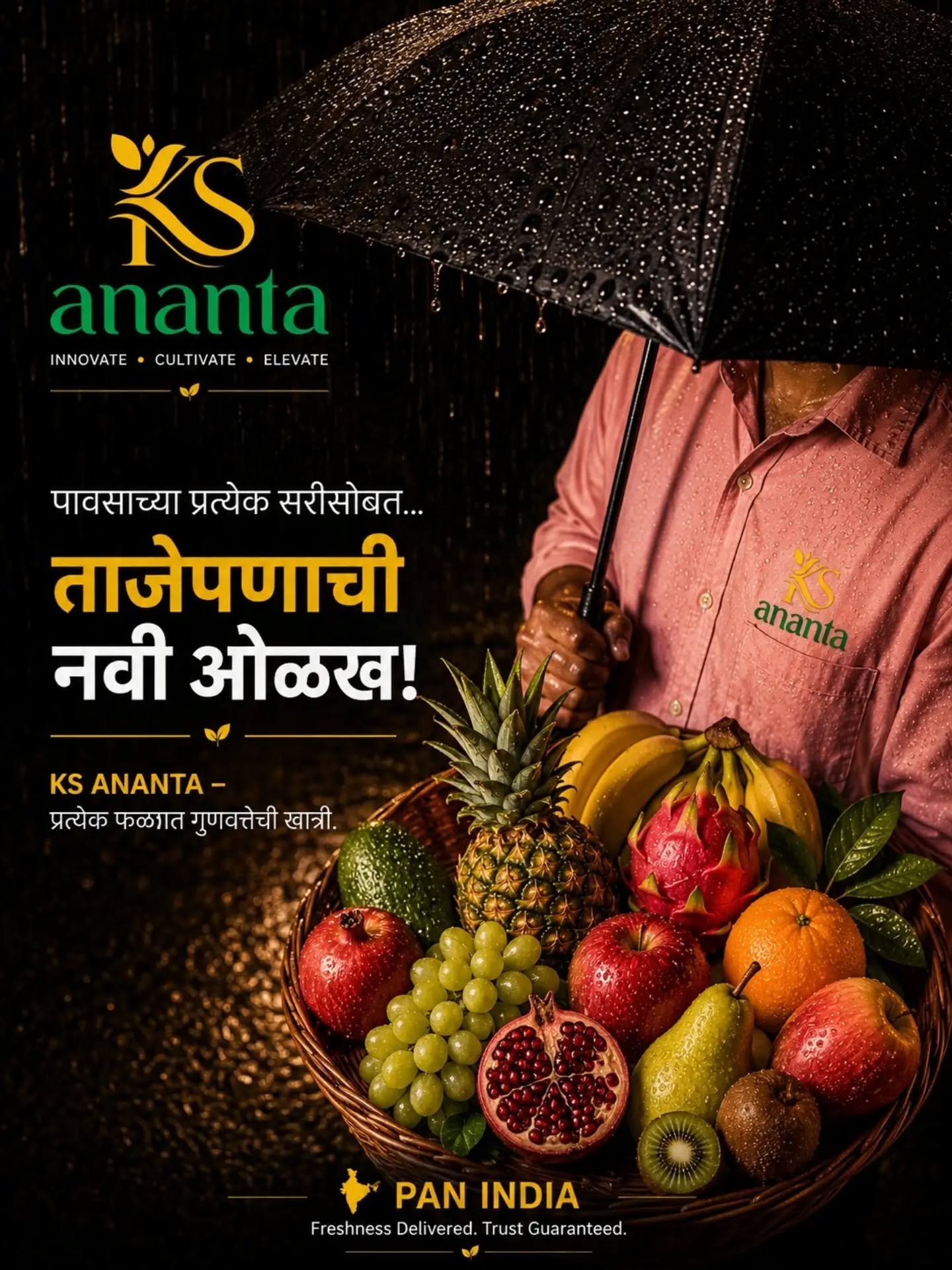 🌧️ पावसाच्या प्रत्येक सरीसोबत... ताजेपणाची नवी ओळख! 🍎🍍
KS Ananta – प्रत्येक फळात गुणवत्तेची खात्री.
📦 PAN India Delivery | 🌿 Freshness Delivered. Trust Guaranteed.

#trend #today #post #viral #fruit